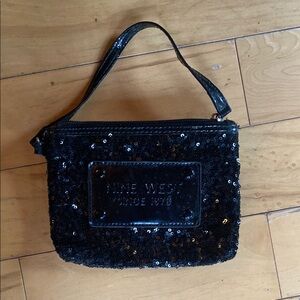 Nine West Sequin Black Wristlet